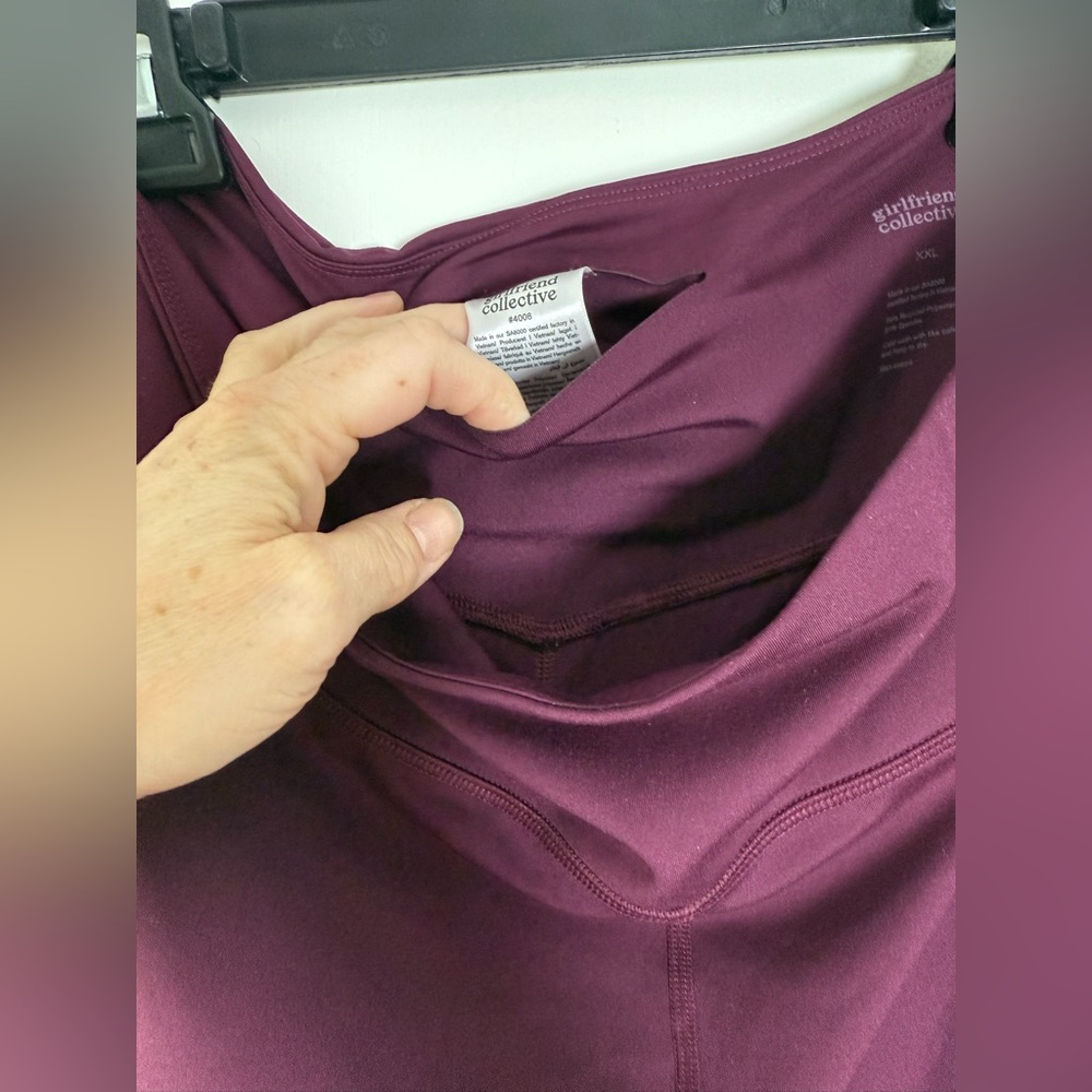 Girlfriend Collective High Rise Compressive Crop Leggings Wine Plum Size XXL 2X - Picture 6 of 7